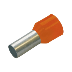 Haupa 270033 Isolierte Aderendhülsen 4 mm² Farbserie I, französisch, Länge 10 mm, orange
