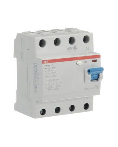 ABB F204 A-40/0,03 F204A-40/0,03 FI-Schutzschalter 4P,Typ A,40A,30mA 2CSF204101R1400 ABB F204 A-40/0,03 F204A-40/0,03 FI-Schutzschalter 4P,Typ A,40A,30mA 2CSF204101R1400
