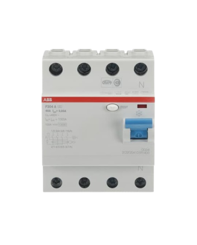 ABB F204 A-40/0,03 F204A-40/0,03 FI-Schutzschalter 4P,Typ A,40A,30mA 2CSF204101R1400 ABB F204 A-40/0,03 F204A-40/0,03 FI-Schutzschalter 4P,Typ A,40A,30mA 2CSF204101R1400