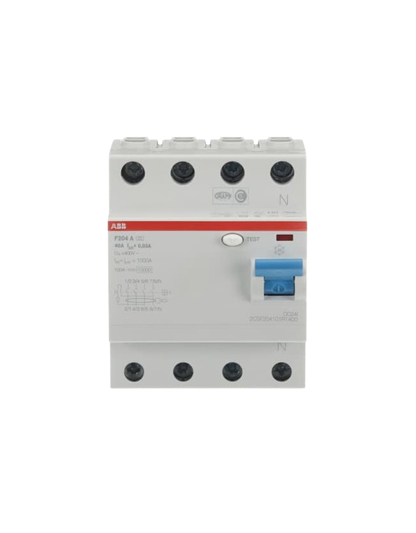 ABB F204 A-40/0,03 F204A-40/0,03 FI-Schutzschalter 4P,Typ A,40A,30mA 2CSF204101R1400