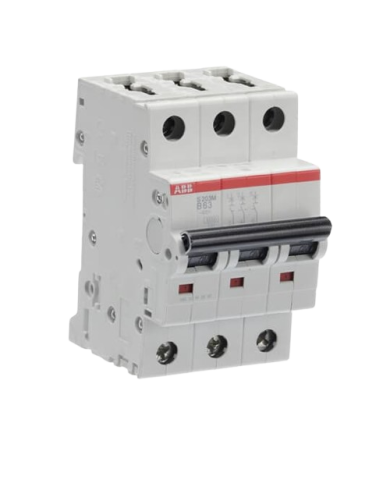 ABB S200M MCB Leitungsschutzschalter Typ B, 3-polig 63A 440V, Abschaltvermögen 10 kA System Pro M Compact ABB S200M MCB Leitungsschutzschalter Typ B, 3-polig 63A 440V, Abschaltvermögen 10 kA System Pro M Compact