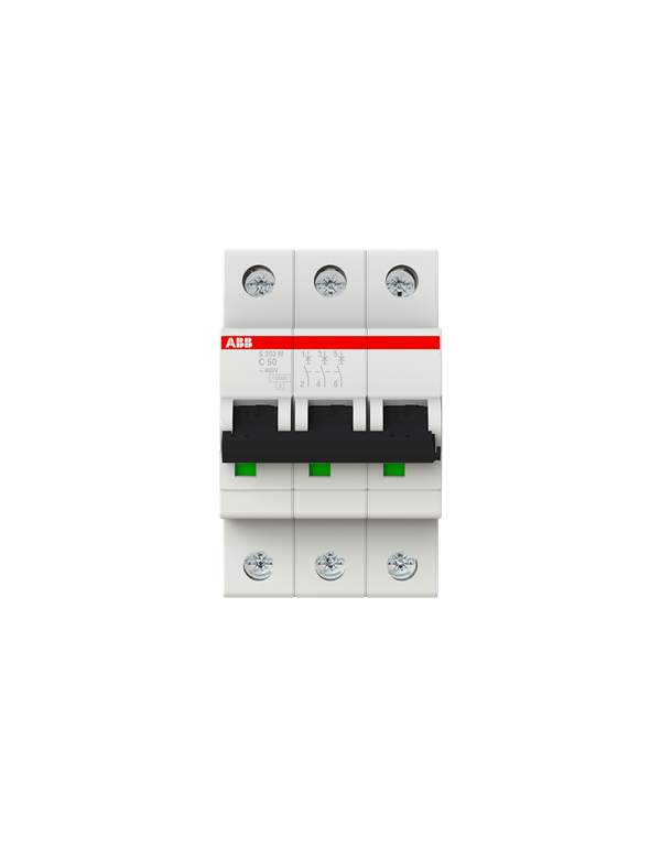 ABB S203M-C50 LS-Schalter 3P 50A C-Charakteristik, 10 kA ABB S203M-C50 LS-Schalter 3P 50A C-Charakteristik, 10 kA