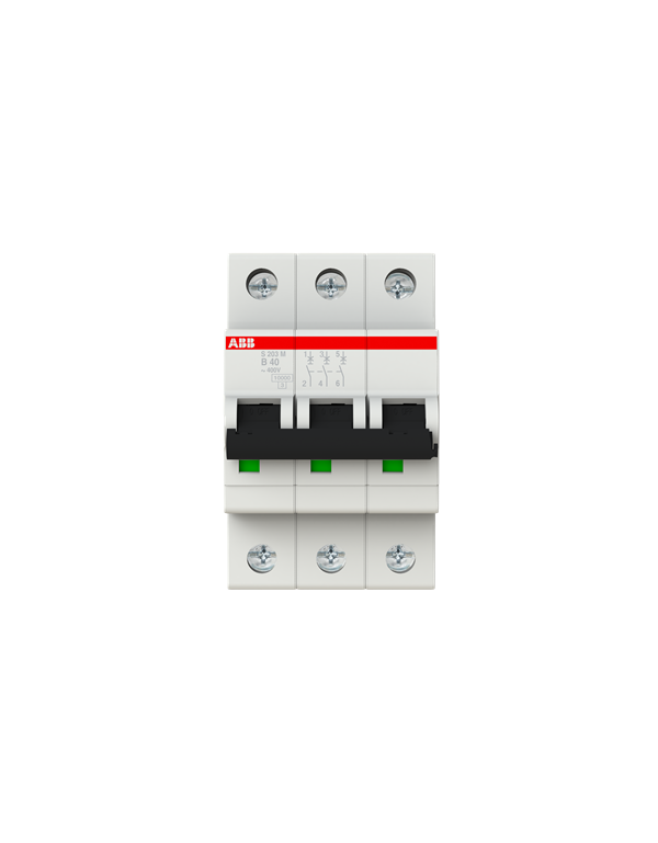 ABB S203M-B40 LS-Schalter 3P 40A B-Charakteristik, 10 kA ABB S203M-B40 LS-Schalter 3P 40A B-Charakteristik, 10 kA