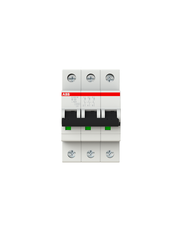 ABB S203M-B32 LS-Schalter 3P 32A B-Charakteristik, 10 kA ABB S203M-B32 LS-Schalter 3P 32A B-Charakteristik, 10 kA