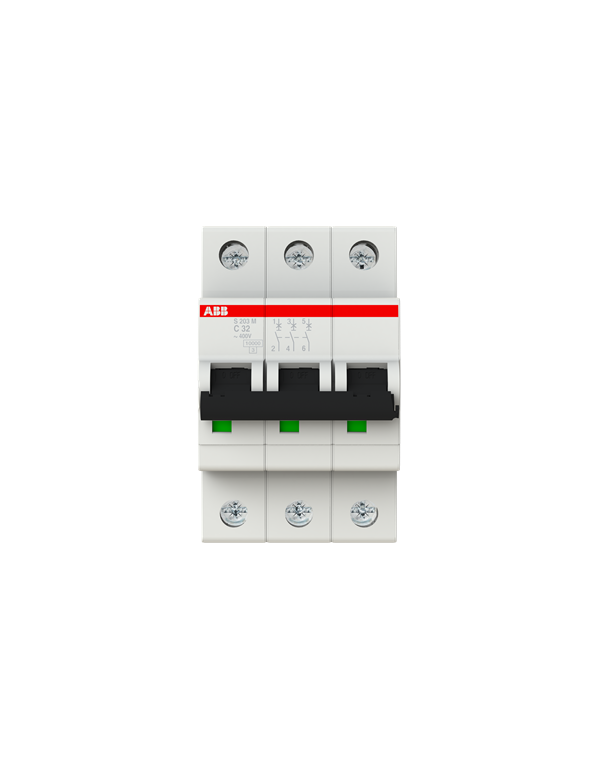ABB S203M-C32 LS-Schalter 3P 32A C-Charakteristik, 10 kA