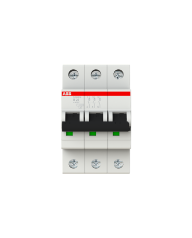 ABB S203M-B25 LS-Schalter 3P 25A B-Charakteristik, 10 kA ABB S203M-B25 LS-Schalter 3P 25A B-Charakteristik, 10 kA