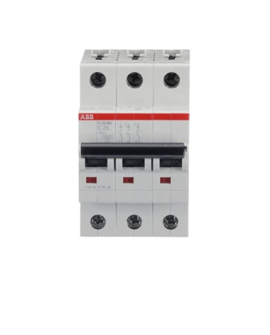 ABB S203M-C25 LS-Schalter 3P 25A C-Charakteristik, 10 kA ABB S203M-C25 LS-Schalter 3P 25A C-Charakteristik, 10 kA