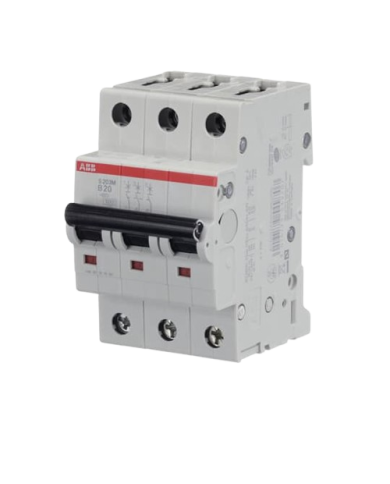 ABB S203M-B20 LS-Schalter 3P 20A B-Charakteristik, 10 kA ABB S203M-B20 LS-Schalter 3P 20A B-Charakteristik, 10 kA