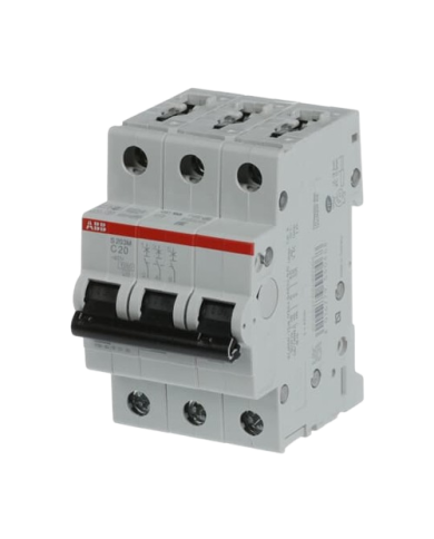 ABB S203M-C20 LS-Schalter 3P 20A C-Charakteristik, 10 kA ABB S203M-C20 LS-Schalter 3P 20A C-Charakteristik, 10 kA