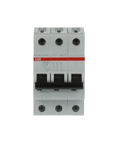 ABB S203M-C20 LS-Schalter 3P 20A C-Charakteristik, 10 kA ABB S203M-C20 LS-Schalter 3P 20A C-Charakteristik, 10 kA