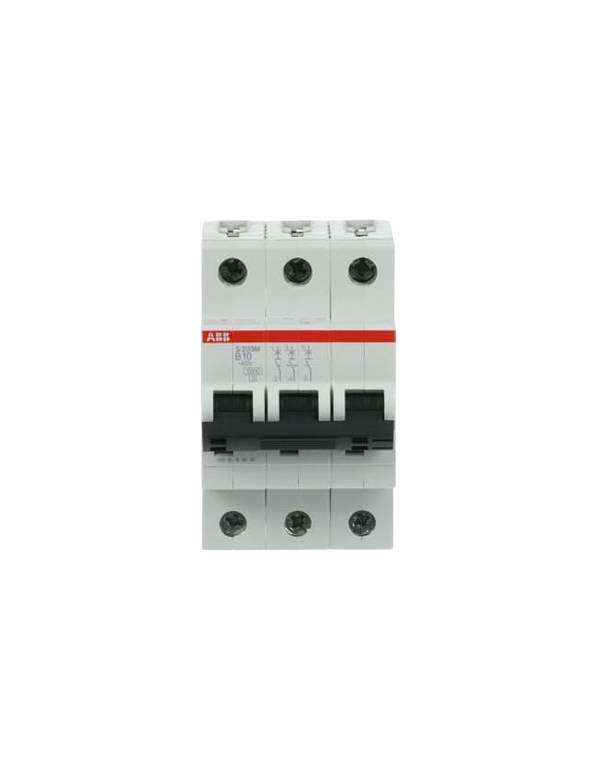 ABB S203M-B10 LS-Schalter 3P 10A B-Charakteristik, 10 kA ABB S203M-B10 LS-Schalter 3P 10A B-Charakteristik, 10 kA
