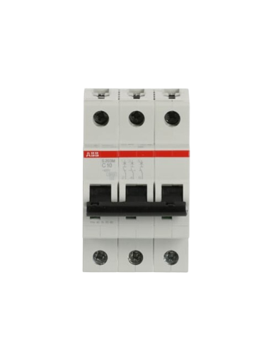ABB S203M-C10 LS-Schalter 3P 10A C-Charakteristik, 10 kA ABB S203M-C10 LS-Schalter 3P 10A C-Charakteristik, 10 kA