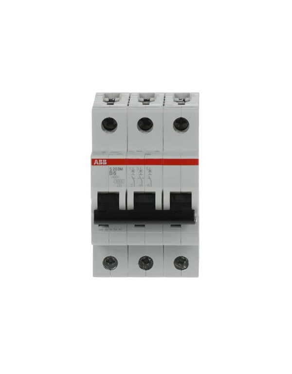 ABB S203M-B6 LS-Schalter 3P 6A B-Charakteristik, 10 kA ABB S203M-B6 LS-Schalter 3P 6A B-Charakteristik, 10 kA
