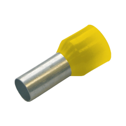 Haupa 270818 Isolierte Aderendhülsen 6 mm² DIN-Farbserie, Länge 12 mm, Gelb