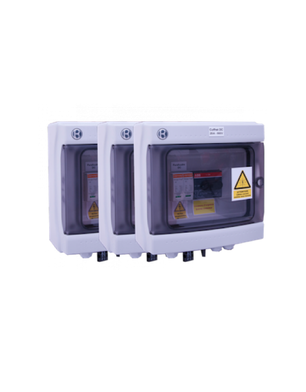 3er-Pack DC 25A - 1000 VDC-Boxen für 3 MPPT-Wechselrichter 3er-Pack DC 25A - 1000 VDC-Boxen für 3 MPPT-Wechselrichter
