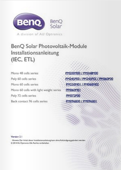BENQ AUO Poly Solarmodul Installation